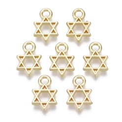 Star Of David Charm Light Gold 5pc